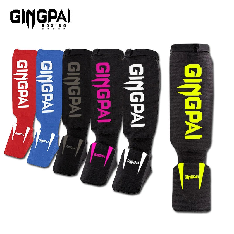 Cotton Boxing shin guards MMA instep ankle protector foot protection TKD kickboxing pad Muaythai Training Leg support protectors