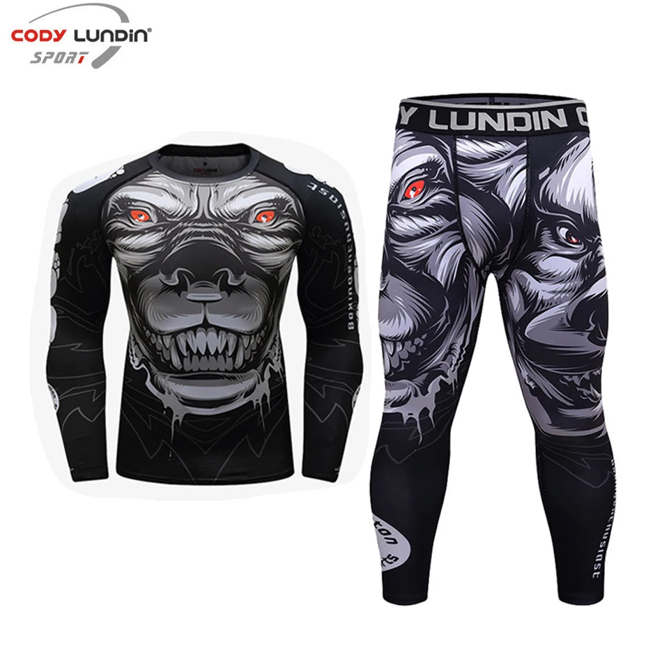 MMA Clothing Men KickBoxing Tracksuit 3D Prints MMA T shirt+Pants+Shorts Muay Thai Bjj Boxing Sport Suit Rashguard Fitness Sets