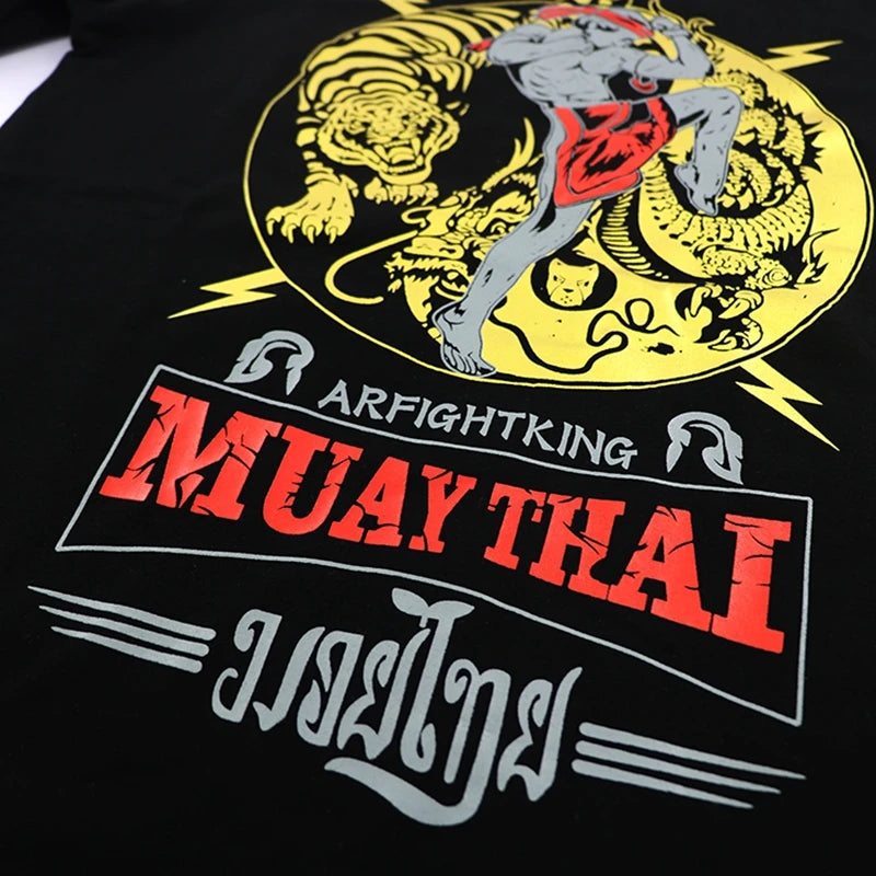 Tiger Muay Thai Shirt Short Sleeve BJJ MMA Rashguard Quick Dry Breathable Cage Fighting Kickboxing Boxing Training Top T Shirt