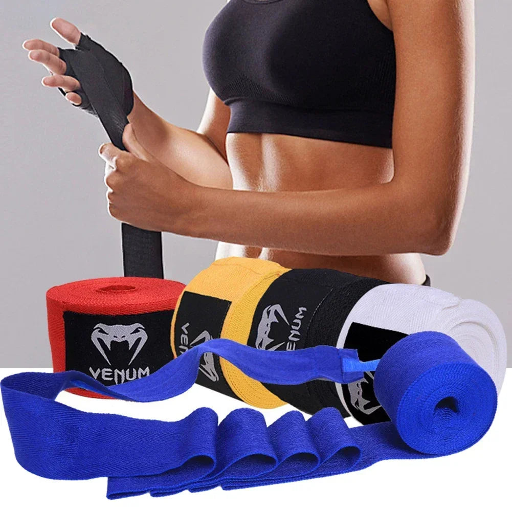 2Pcs Boxing Bandage Cotton Soft Bandage Sanda Muay Thai Karate Sports Fist Bandage Fitness Hand Protector Wrist Wrap Handband